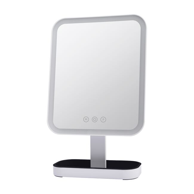 Visage White LED Bathroom Mirror with Tray