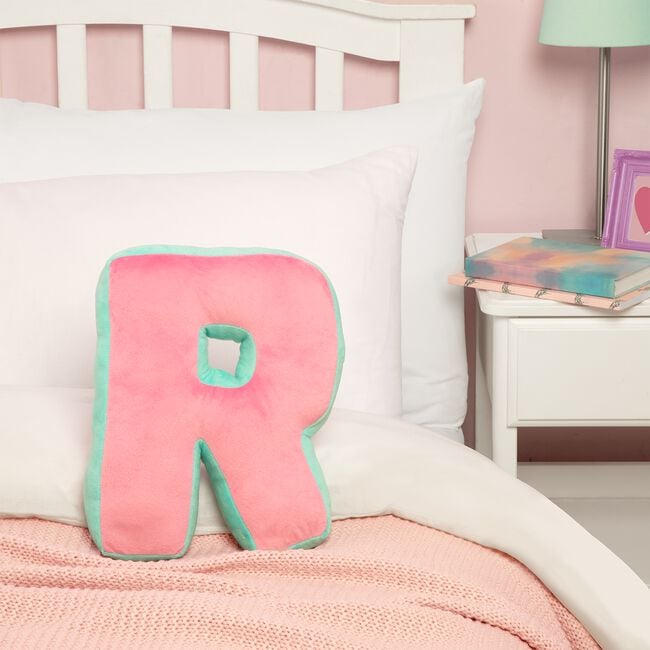 LETTER R Cushion Pink/Duck Egg