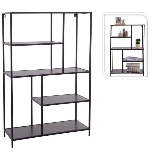 Metal Shelf Rack - Black