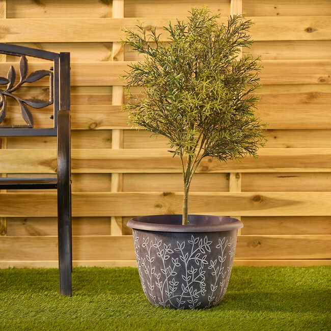 14" GREY Serenity Plant Pot