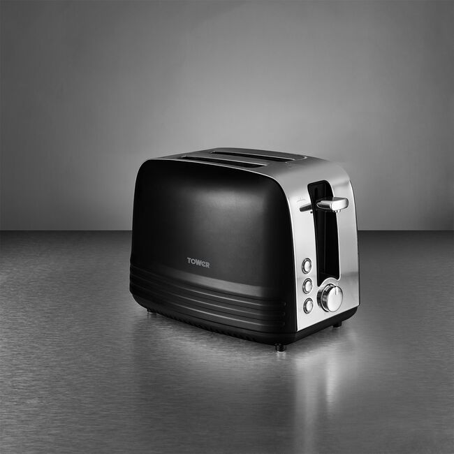 Tower Ash Black 2 Slice Toaster