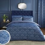 CATHERINE LANSFIELD DOUBLE DUVET COVER Art Deco Pearl Navy 