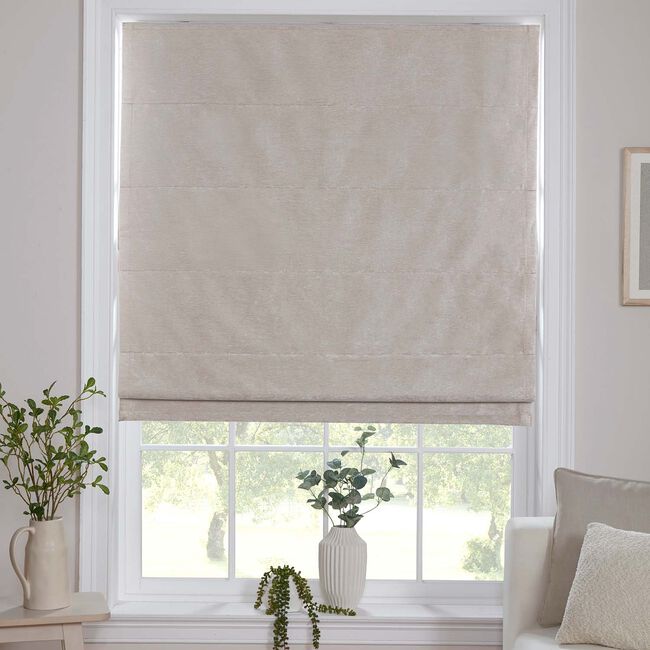 BLACKOUT & THERMAL TEXTURED NATURAL 90X140cm Roman Blind