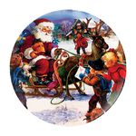 Christmas Santa Comes to the Village Large Plate