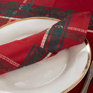Plaid Damask Napkins 4 Pack - Red
