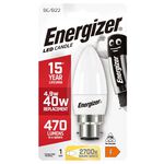 Energizer B22 LED Candle Bulb Opal 5.9W (EQ40W)