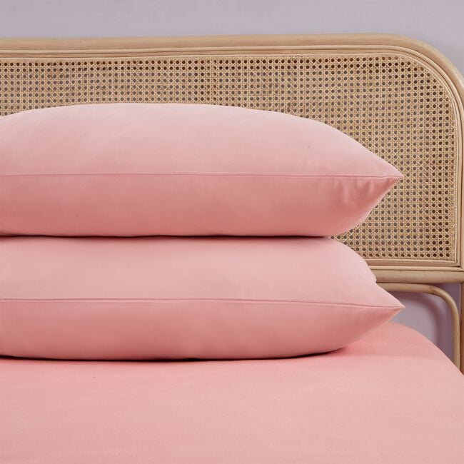 HOUSEWIFE PILLOWCASE PAIR Brushed Cotton Twill Pink