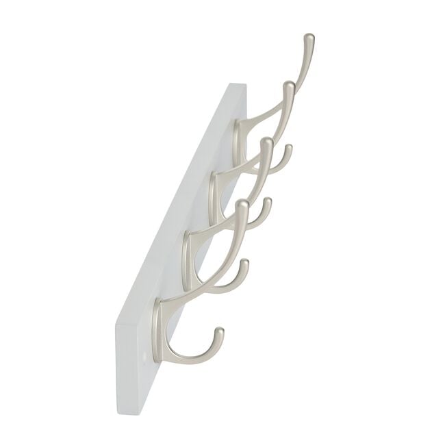 4 Nickel Hook Coat Rack Grey