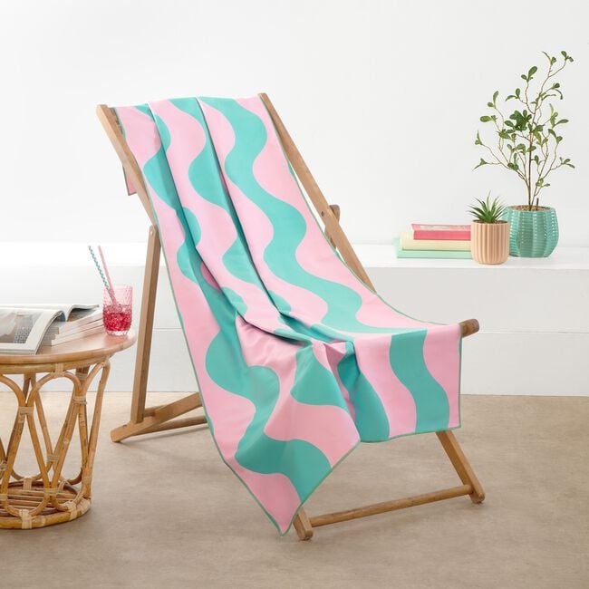 Printed Wavey Days Microfibre Beach Towel 220GSM