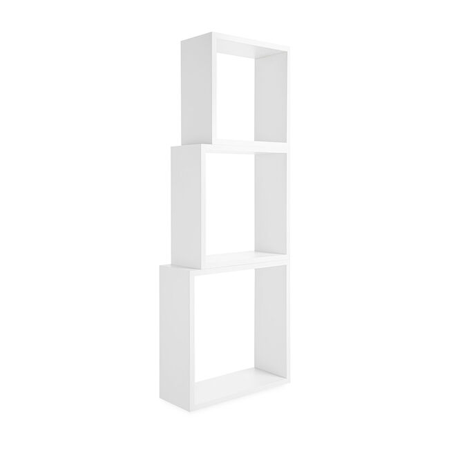 Bergen White 3 Piece Cube Floating Wall Shelf Set