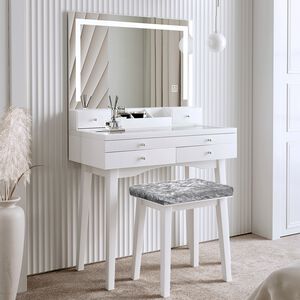 Madison LED Mirror Dressing Table With Stool