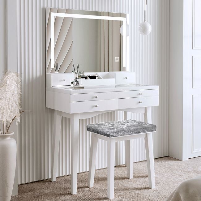 Madison LED Mirror Dressing Table With Stool