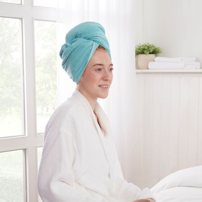 TURKISH COTTON SUPERSOFT AQUA Hair Wrap