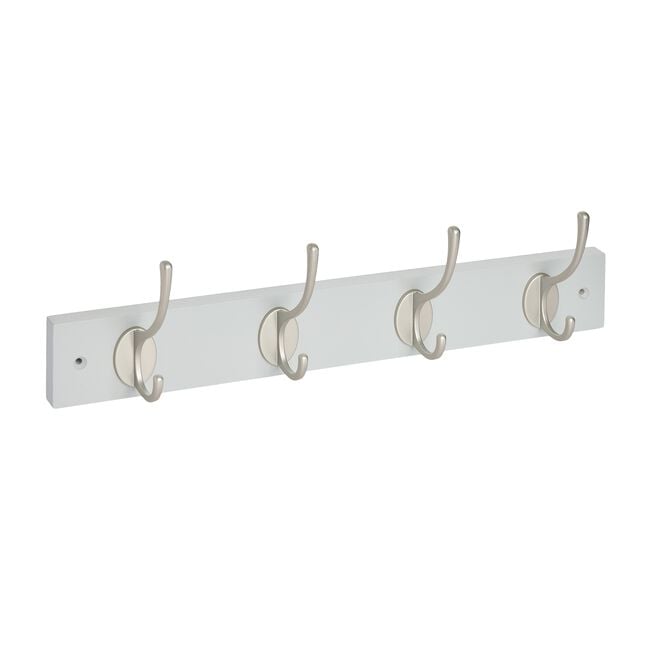 4 Nickel Hook Coat Rack Grey
