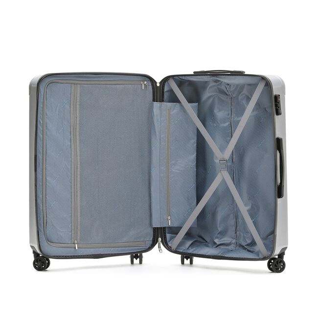 LARGE LIGHTWEIGHT HARDSHELL LUGGAGE - METALLIC SILVER