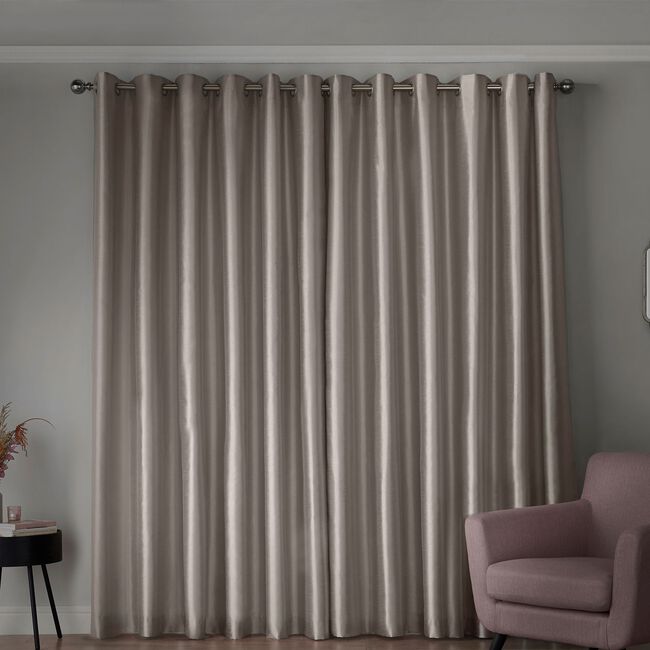 ELEGANZA FAUX SILK SILVER 66x72 Curtain
