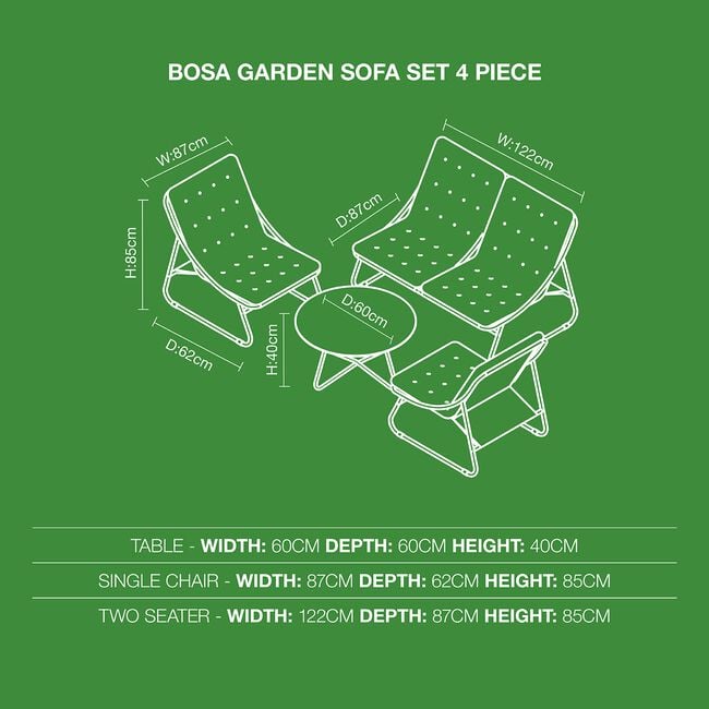 Bosa Garden Sofa Set 4 Piece