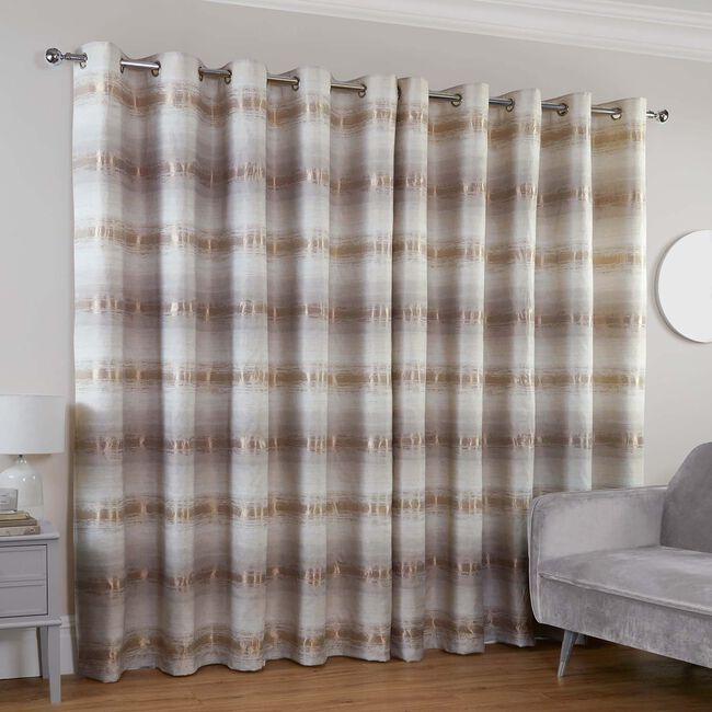 OMBRE BANDS OATMEAL 90x90 Curtain