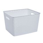 Geometric 19L White Storage Basket