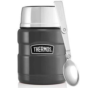 THERMOS GUNMETAL 0.47L KING Food Jar with Spoon