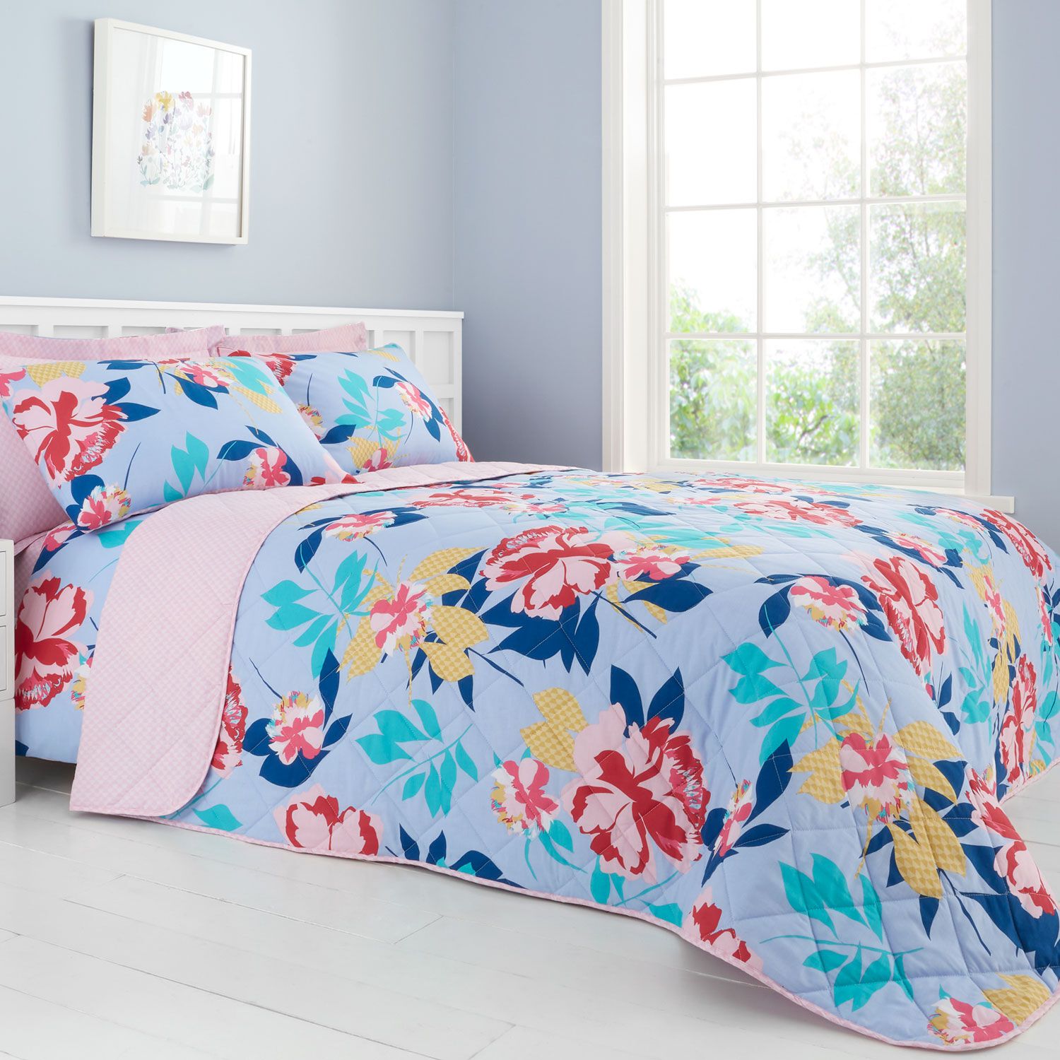 Kali Bedspread 200cm x 220cm Blue