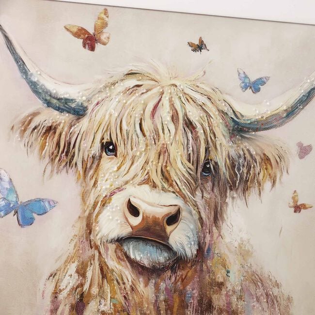 Highland Cow Jewelled Wall Art 60cm x 60cm
