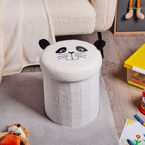 Panda Folding Ottoman - White