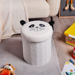 Panda Folding Ottoman - White