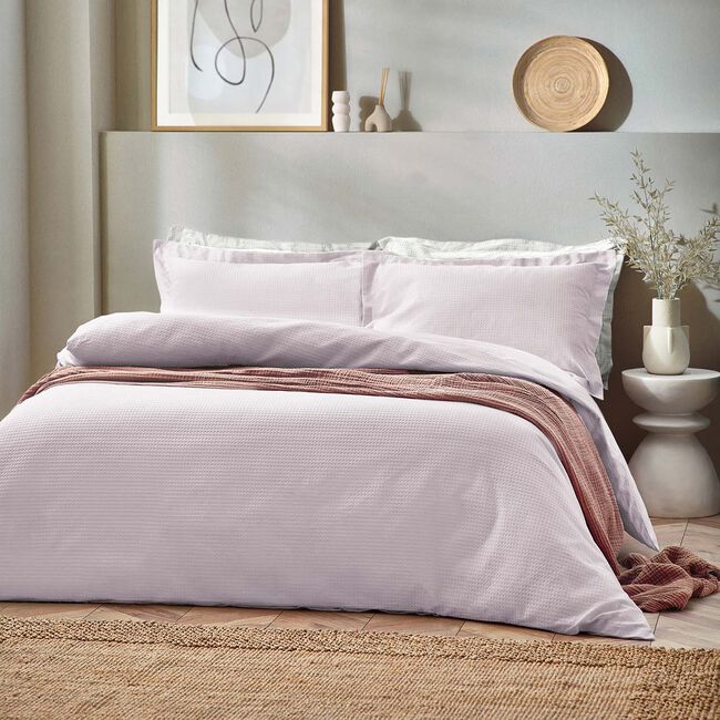 KING DUVET COVER Waffle Blush