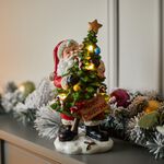Santa With Light Up Christmas Tree