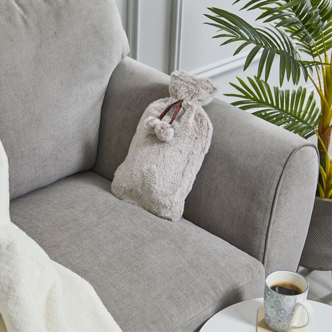 Brown Faux Fur Hot Water Bottle