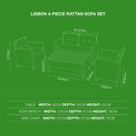 Lisbon 4 Piece Rattan Sofa Set