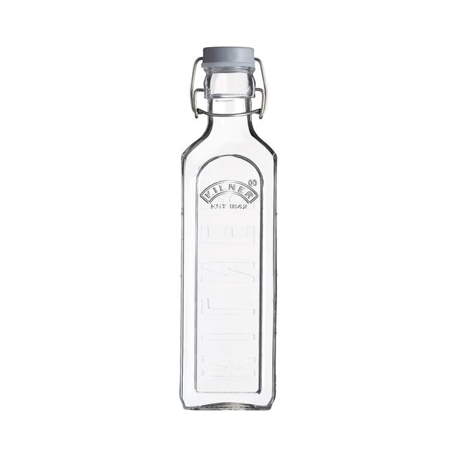 KILNER SQUARE WIDE MOUTH .6L Cliptop Bottle 