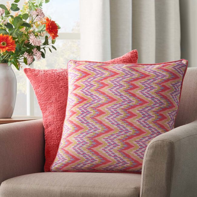 IKAT CHENILLE PINK 45x45 Cushion