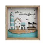 Seaside Wooden Square Framed Plaque