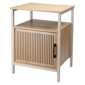 One Drawer Cabinet with Cream Metal Frame