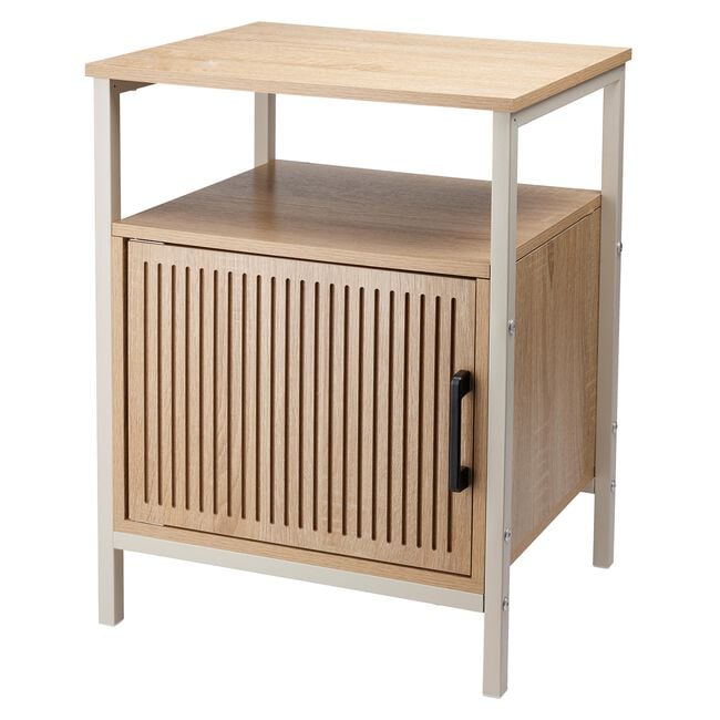 One Drawer Cabinet with Cream Metal Frame