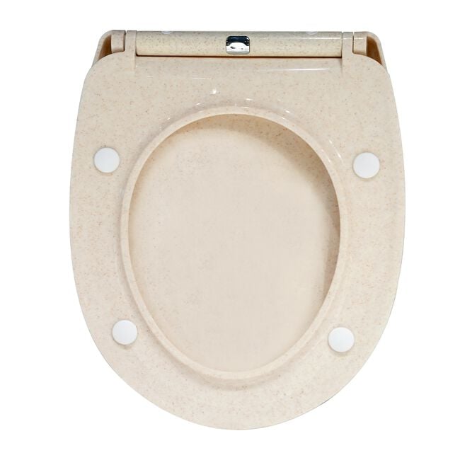 Beige Flecks Soft Close Toilet Seat