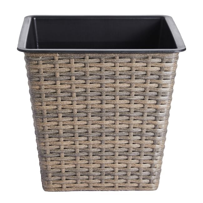 Rattan Square Plant Pot Natural
