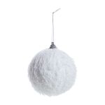 Feathered Christmas Bauble Tree Decoration - White