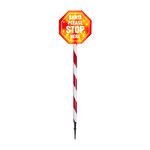 Santa Stop Here Path Sign With Red & White Stem