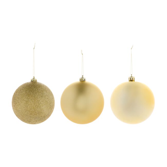 3 PACK 12cm GOLD Baubles