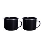 2 Black Camping Mugs