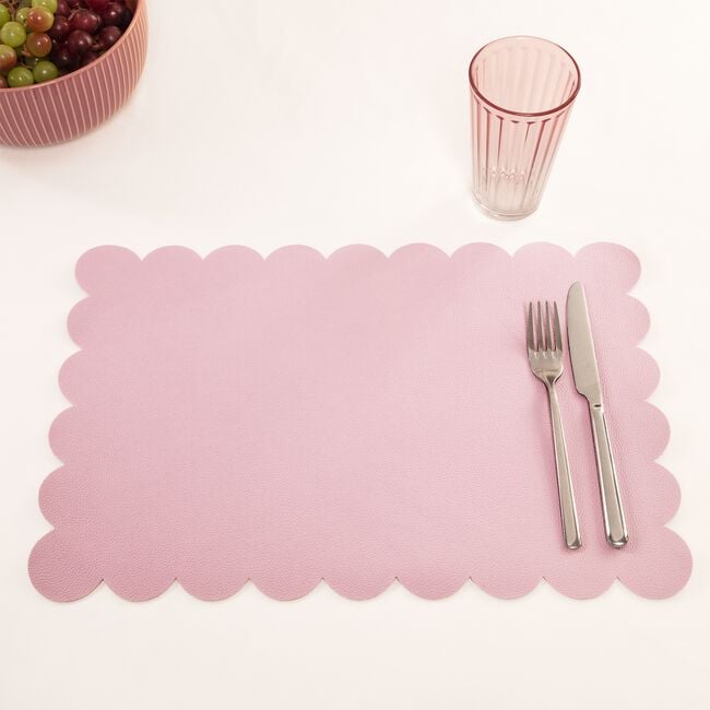 SCALLOP LEATHER Lilac Placemat