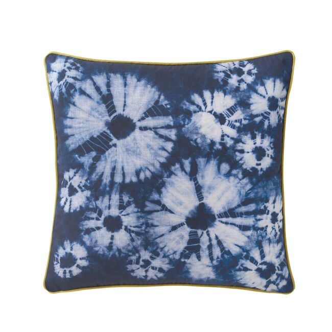 Indoor Outdoor Tie Dye Burst Navy Cushion 
