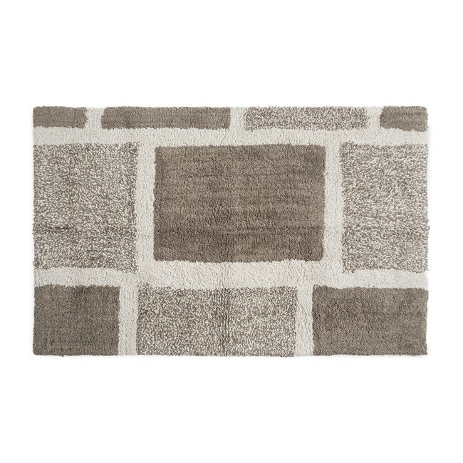 Squares Natural Bath Mat 50cm x 80cm