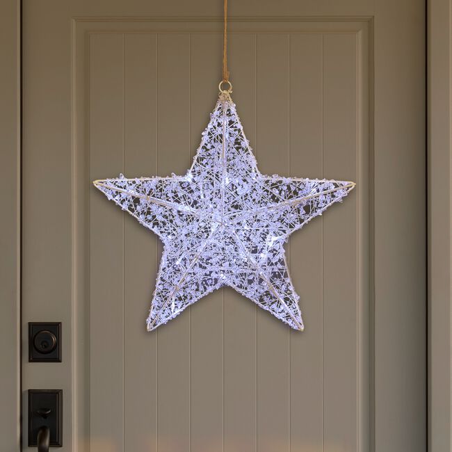 Crystal Bead Christmas Star With Twinkling Lights