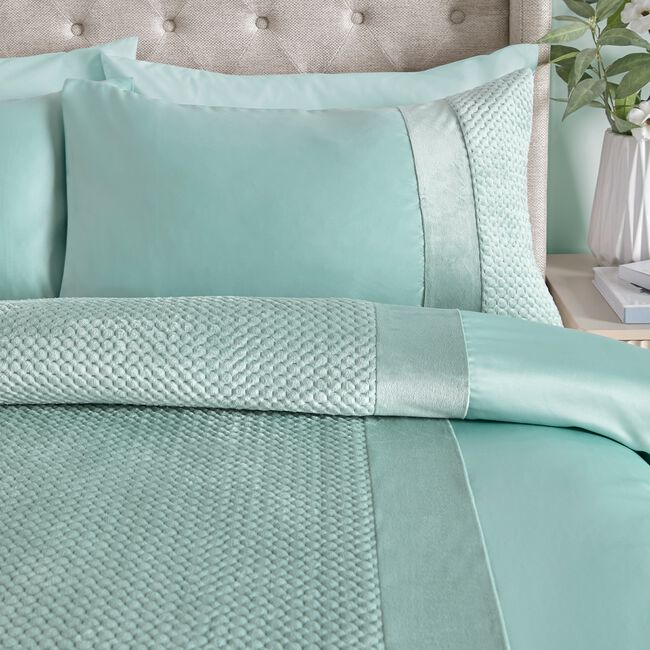 DOUBLE DUVET COVER Soiree Iras Duck Egg