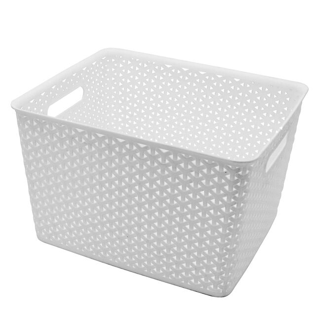 Geometric 19L White Storage Basket