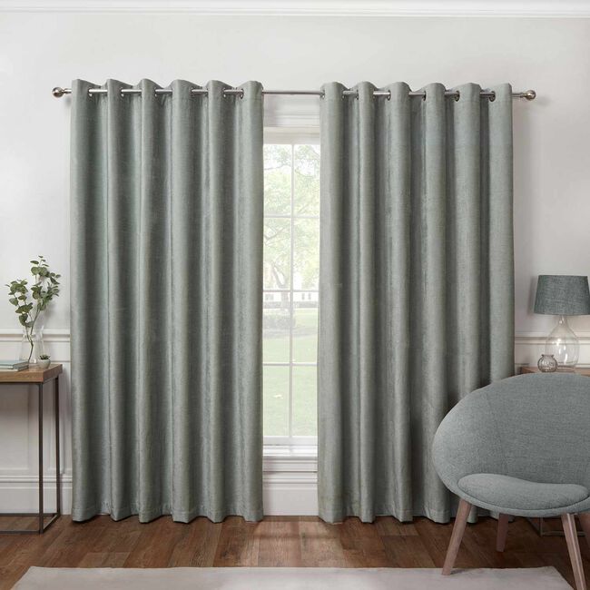 BLACKOUT & THERMAL TEXTURED DUCK EGG 66x54 Curtain